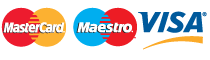 We Accept : Mastercard, Maestro and Visa